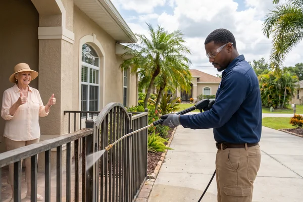 Fence Pressure Washing project example 4 in Cape Coral