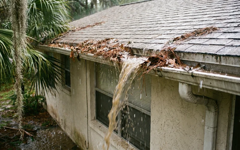 Gutter Cleaning in progress in Cape Coral