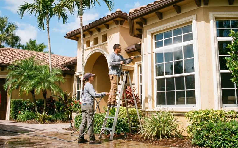 Window Cleaning in progress in Cape Coral
